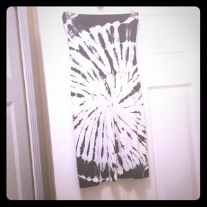 Strapless tie dye dress